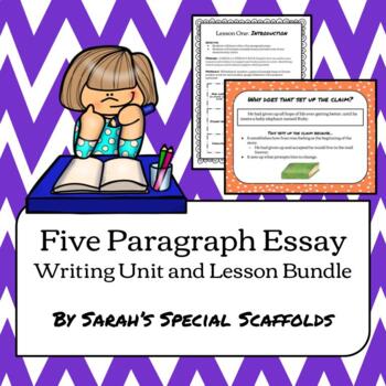 Preview of Five Paragraph Essay Units and Lesson Bundle - Printables and Google Slides