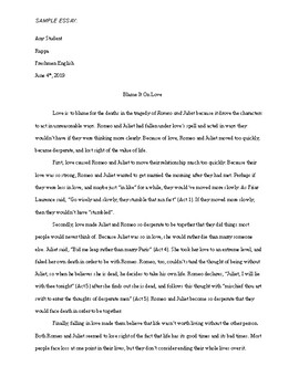 5 paragraph essay on romeo and juliet