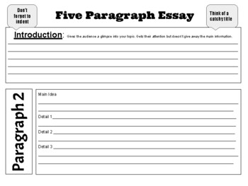 five paragraph essay organizer