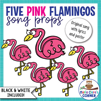 Preview of Five Pink Flamingos - Nursery Rhyme Song Props