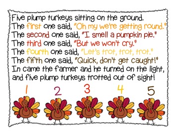 Five Plump Turkeys - Thanksgiving Shared Reading by Kristen Chapman