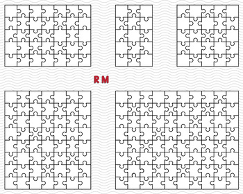 Preview of Five Puzzles digital clipart, EPS, SVG, JPG, PNG, DXF for Cricut