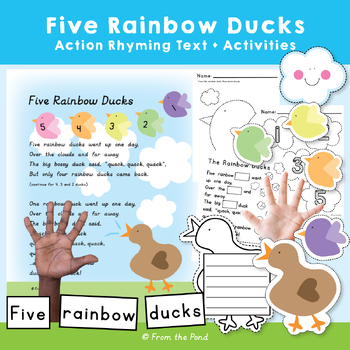 Preview of Subtraction Action Rhyme The Rainbow Ducks