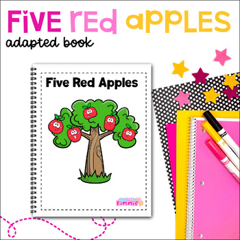 Preview of Circle Time Special Education Five Red Apples Adapted Book Fall Adaptive Song