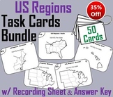 Five Regions of the United States Task Card Activity Bundl