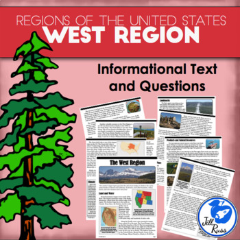 Preview of Regions of the United States: West, Informational Text (5 Regions)
