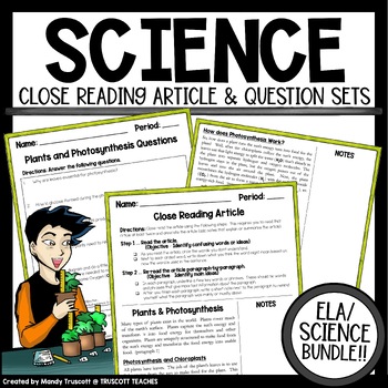Preview of Science Close Reading Articles & Question Sets BUNDLE