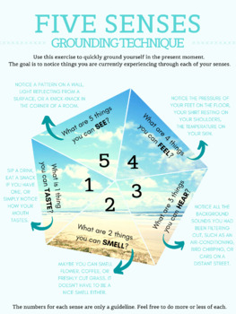 Mindfulness Grounding Poster Worksheets Teachers Pay Teachers