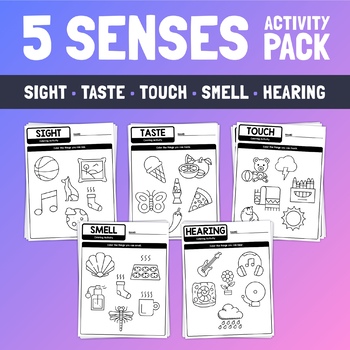 5 Senses Flip Book Craft Five Senses Worksheets, Kindergarten