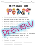 Five Senses Assessment Test Quiz 5 Senses