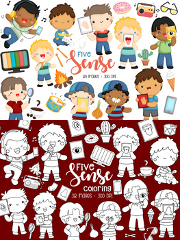 Blank Body and Faces - Kid Bodies Templates / Children Outline Clip Art  /Clipart