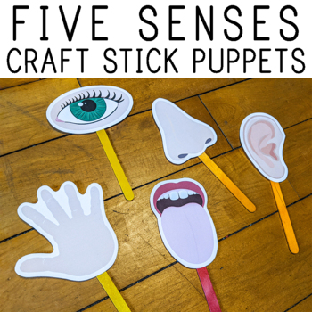 Preview of Five Senses Craft Stick Puppets
