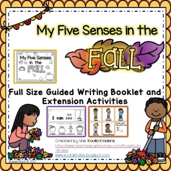 Preview of Five Senses Full Page Guided Writing Book and Extension Activities