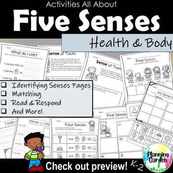 Preview of Five Senses: The Human Body K-1 {senses, touch, smell, hear, see, taste}