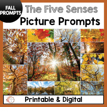 Preview of Five Senses Picture Writing | ESL Writing | Fall ESL Writing