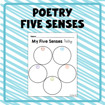 Preview of Five Senses Poetry Activity | Free Poem Template | Drawing Activity |