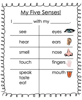 The Five Senses {Cut and Paste Matching Worksheet!} | TpT