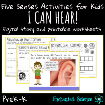 Preview of Five Senses Sense of Hearing Activities PreK and Kindergarten Science