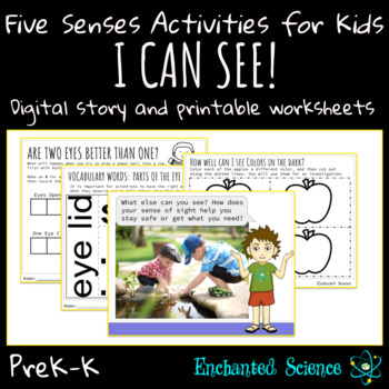 Preview of Five Senses Sense of Sight Activities PreK and Kindergarten Science