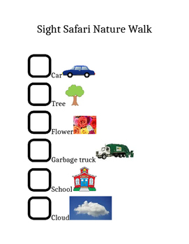 Preview of Five Senses- Sight- Nature Walk Checklist