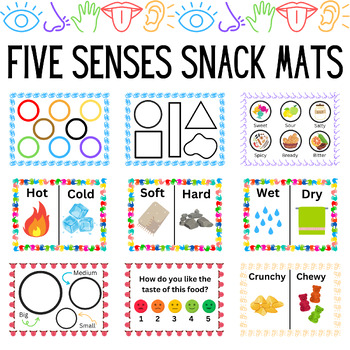 Preview of Five Senses Snack Mats, Printable Placemats for Picky Eaters