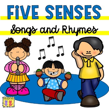 Preview of Five Senses Circle Time Songs & Rhymes, Posters, Emergent Reader, Picture Cards