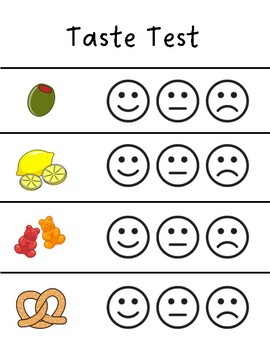 Preview of Five Senses Taste Test