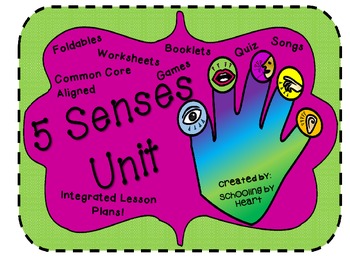 Preview of Five Senses Unit Study: Two Week Integrated Unit! (Great 4 Interactive Notebook)
