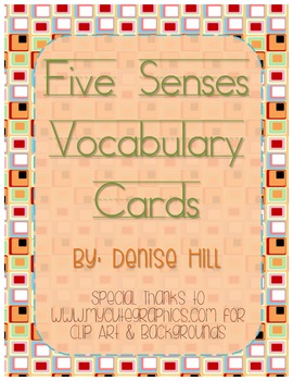 Preview of Five Senses Vocabulary Cards