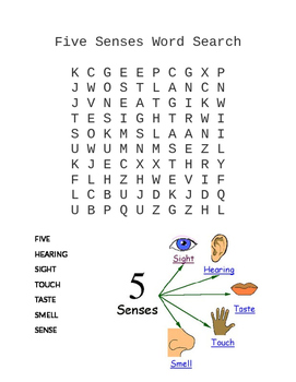 Preview of Five Senses Word Search