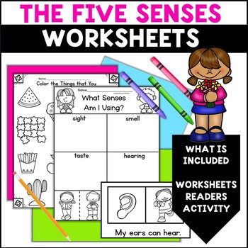 Preview of The Five Senses Worksheets Activity Emergent Reader and Anchor Charts