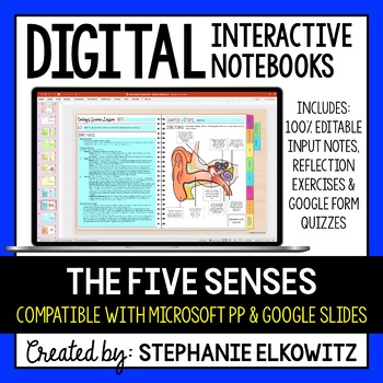 Preview of Five Senses and Sensory Processing Digital Interactive Notebook
