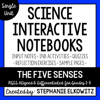 Preview of Five Senses and Sensory Processing Interactive Notebook Unit | Editable Notes