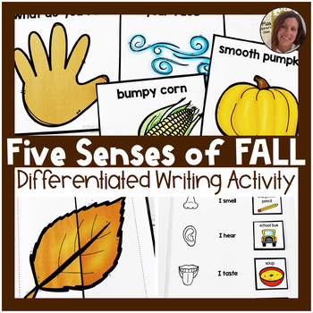 Preview of Five Senses of Fall | Differentiated Writing Prompt | Special Ed Resource