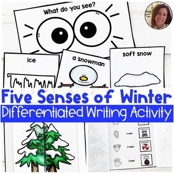Preview of Five Senses of Winter | Differentiated Writing Prompt | Special Education