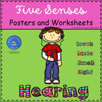 Preview of Five Senses posters and worksheets