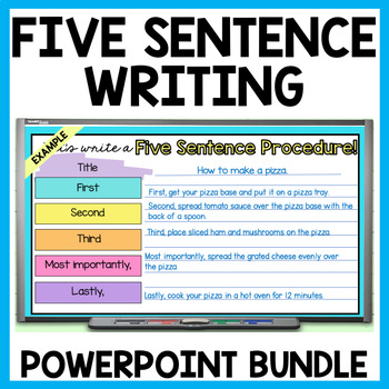 Preview of Five Sentence Story Bundle | Writing Scaffold PowerPoint Bundle