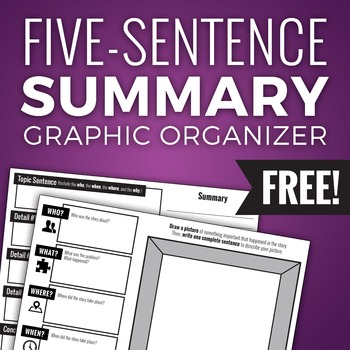 Preview of Five-Sentence Summary Graphic Organizer