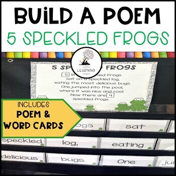 Preview of Five Speckled Frogs Build a Poem Pocket Chart Center