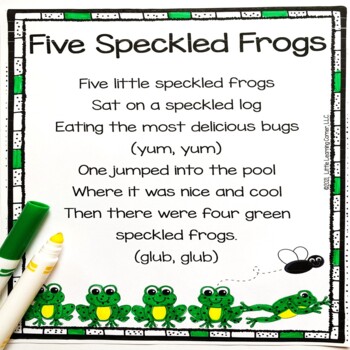 Preview of Five Speckled Frogs Counting Poem