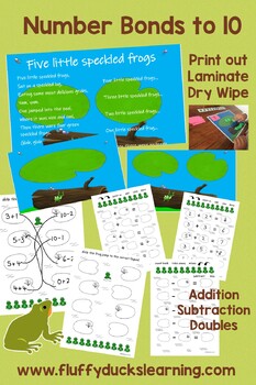 10 Little Frogs Interactive Subtraction Book Early Learner Adapted