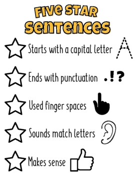 Preview of Five Star Sentences Checklist
