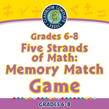 Preview of Five Strands of Math: Memory Match Game - NOTEBOOK Gr. 6-8