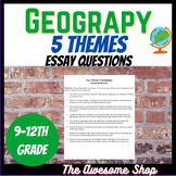 Five Themes of Geography Essay Questions for High School