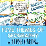 Five Themes of Geography Flash Cards