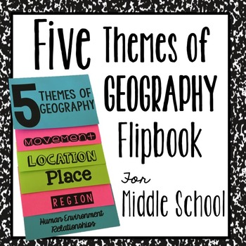 Preview of Five Themes of Geography Flipbook for Interactive Notebooks