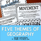 Five Themes of Geography Posters - Black and White