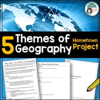 Preview of Five Themes of Geography - Project about Your Town - FREE