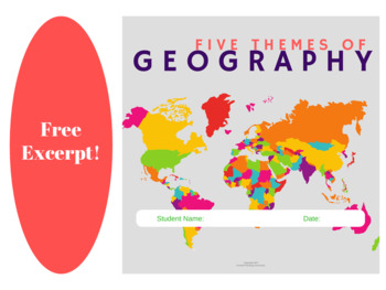 Preview of Free Five Themes of Geography Section-Great for Social Studies Distance Learning