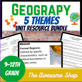 Preview of Five Themes of Geography Resource Bundle For High School